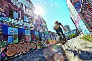 Hannover Häuser mit Graffiti