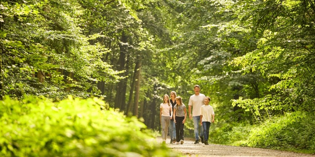 Ruhe und Natur im Hannover-Living Wald Erlebnis, Familienausflug in grüner Umgebung.